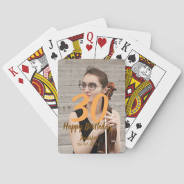 30th birthday add name date year white photo casinokort