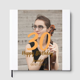 30th birthday add name date year white photo gästböcker