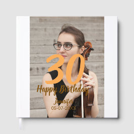30th birthday add name date year white photo gästböcker