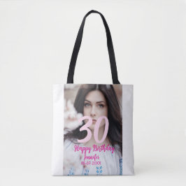30th birthday add name date year white photo tygkasse
