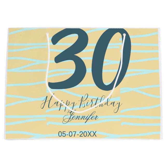 30th birthday add name date year yellow blue paste (Framsidan)