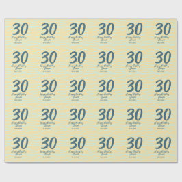 30th birthday add name date year yellow blue paste presentpapper