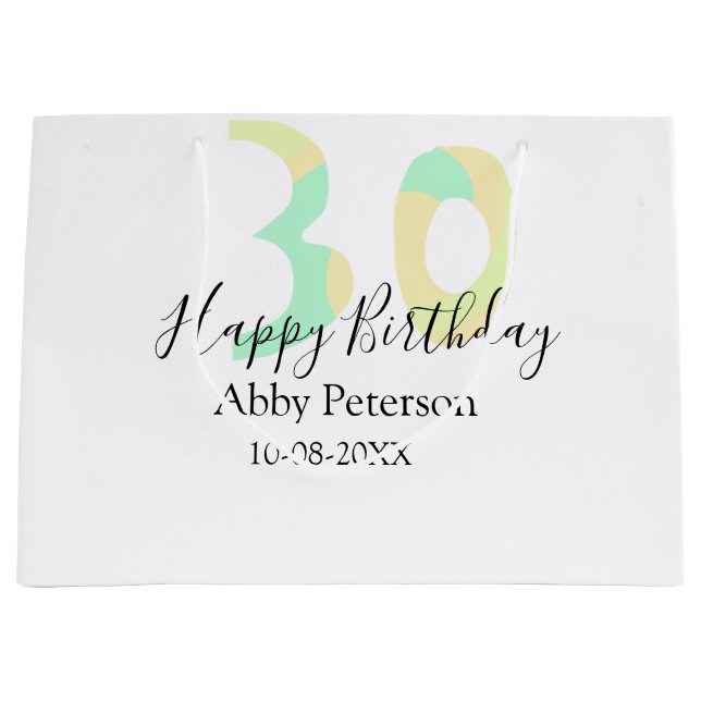 30th birthday bold letter pastel yellow black retr (Framsidan)