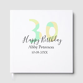30th birthday bold letter pastel yellow black retr gästböcker