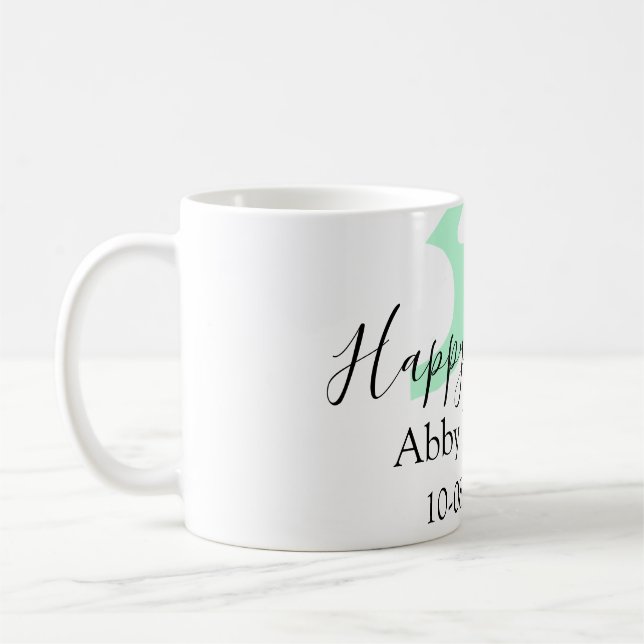 30th birthday bold letter pastel yellow black retr kaffemugg (Vänster)