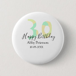 30th birthday bold letter pastel yellow black retr knapp