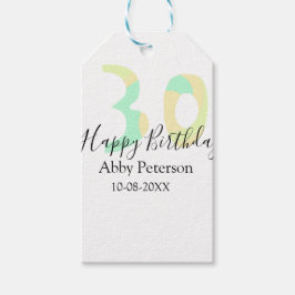 30th birthday bold letter pastel yellow black retr presentetikett