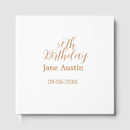 30th birthday copper brown simple stylish name dat gästböcker