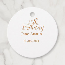 30th birthday copper brown simple stylish name dat gåvor etiketter