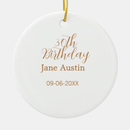 30th birthday copper brown simple stylish name dat julgransprydnad keramik