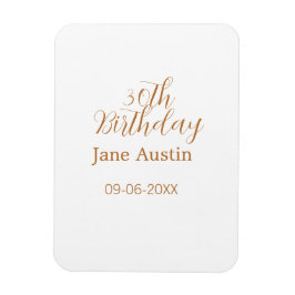 30th birthday copper brown simple stylish name dat magnet