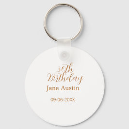 30th birthday copper brown simple stylish name dat nyckelring