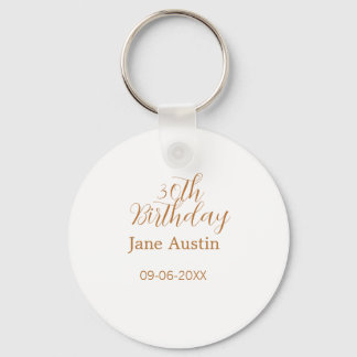 30th birthday copper brown simple stylish name dat nyckelring