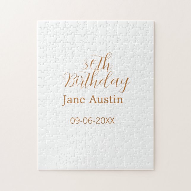 30th birthday copper brown simple stylish name dat pussel (Vertikal)
