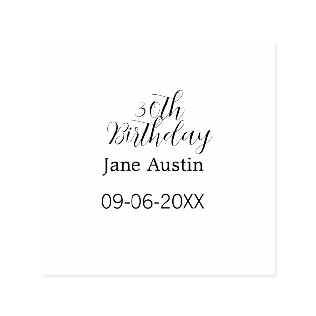 30th birthday copper brown simple stylish name dat självfärgande stämpel (Design)