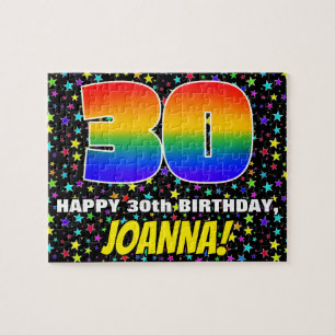 30th Birthday — Fun, Colorful Star Field Pattern Pussel