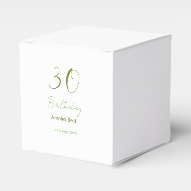 30TH BIRTHDAY GREEN NAME DATE BOLD RETRO PASTEL SI PRESENTASKAR (Framsidan Sidan)