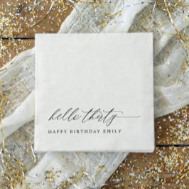 30th Birthday Party Hello 30 Modern Milestone Pappersservett