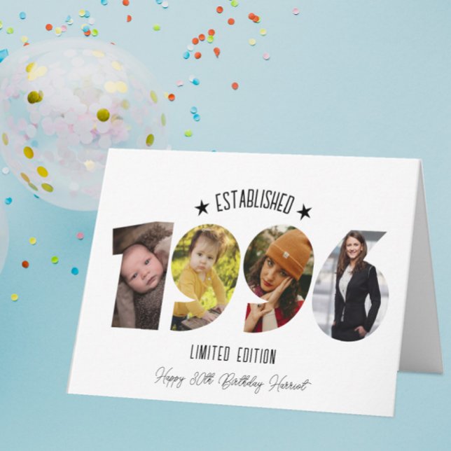 30th birthday Photo Collage established 1996 Tack Kort (Skapare uppladdad)