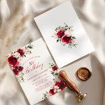 30th Birthday Red Rose Pink Peony Floral Inbjudningar<br><div class="desc">Red roses and blush pink peonies are nestled in dark green leaves on this 30th birthday invitation. Classic script calligraphy lets your guests know it's a milestone birthday and who the birthday celebrant is. This item is part of the Red Rose Pink Peony collection. It contains the templates you can...</div>