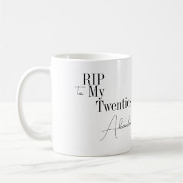 30th Birthday RIP 20s Black and White Minimal Kaffemugg