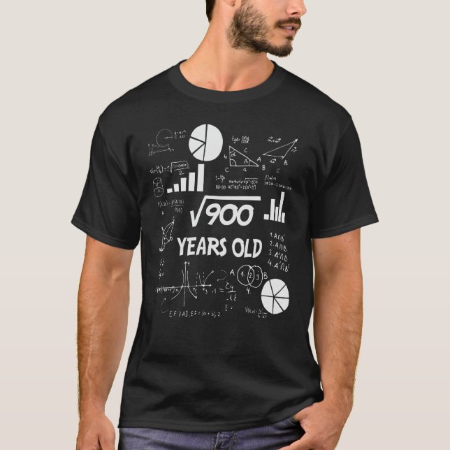 30th Birthday Square Root Math 30 Years Old Bday T Shirt (Framsida)