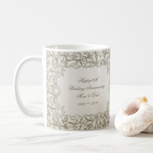 30th bröllopsdag för elegantpärla kaffemugg