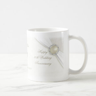 30th bröllopsdagmugg för damast kaffemugg