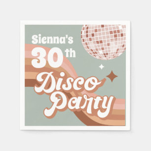 30th Disco Party Retro Birthday Napkins Pappersservett
