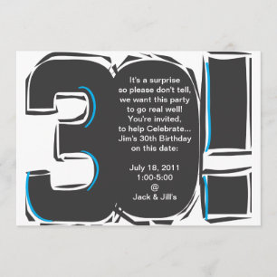 30th SImple Birthday Inbjudan
