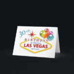 30th Standart Las Vegas födelsedagkort (5" x 7") Kort<br><div class="desc">30th Las Vegas födelsedagkort som är standart (5" x 7") med kuvertet</div>