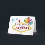 30th Standart Las Vegas födelsedagkort (5" x 7") Kort<br><div class="desc">30th Las Vegas födelsedagkort som är standart (5" x 7") med kuvertet</div>