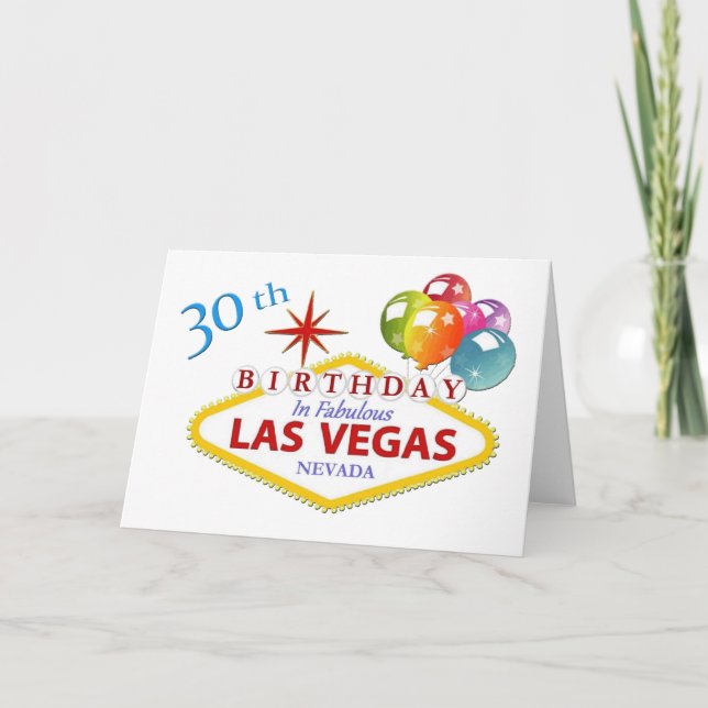 30th Standart Las Vegas födelsedagkort (5" x 7") Kort (Framsida)