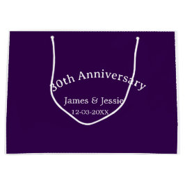 30th wedding anniversary name date purple simple 
