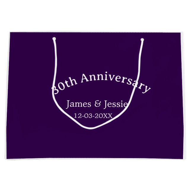 30th wedding anniversary name date purple simple  (Framsidan)