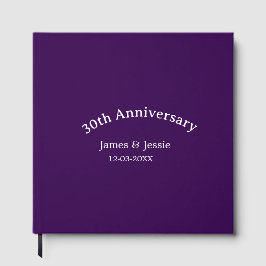 30th wedding anniversary name date purple simple  gästböcker