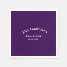 30th wedding anniversary name date purple simple  pappersservett