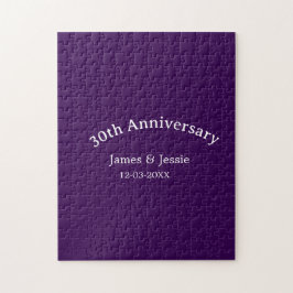 30th wedding anniversary name date purple simple  pussel