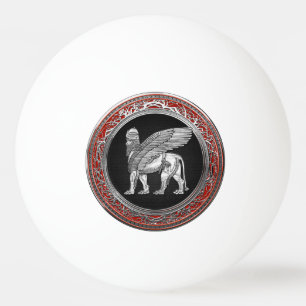[310] Assyriansk vind Lejon - Silver Lamassu Pingisboll