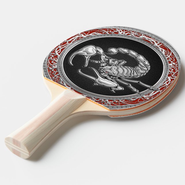[310] Skorpion on Black i Silver Pingisracket (Ryggvinkel)