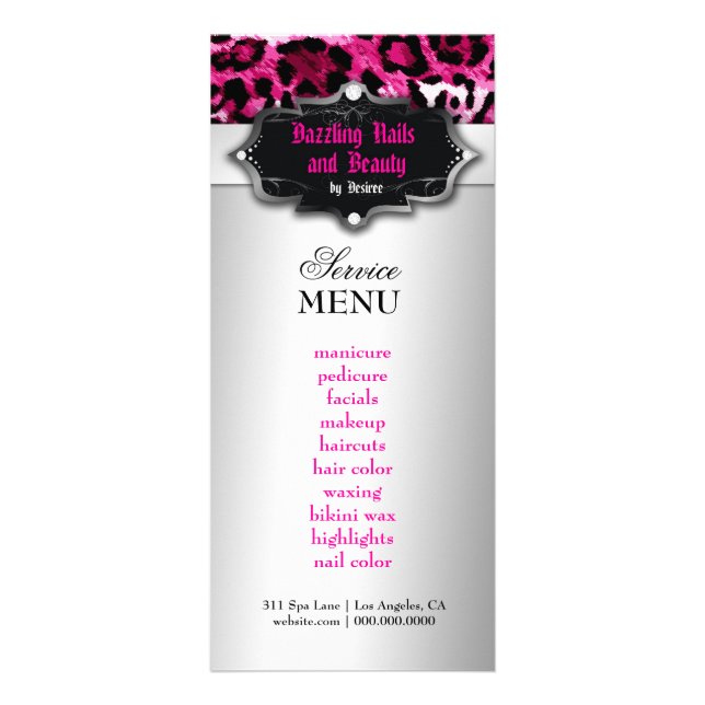 311 Baroque Boutique Shock rosa Leopard Loyalty Ca Reklamkort (Framsidan)