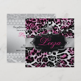 311-Baroque Princess Black Rosa Leopard Metallic Inbjudningar