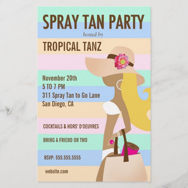 311 Bikini Girl Spray Tan Party Flyer (Framsidan)