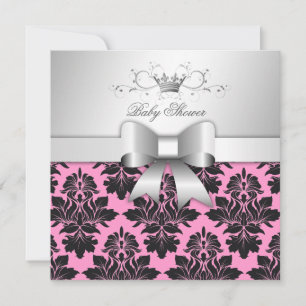 311-Blackberry Sweet Rosa Damask Bow  Babyskor Inbjudningar