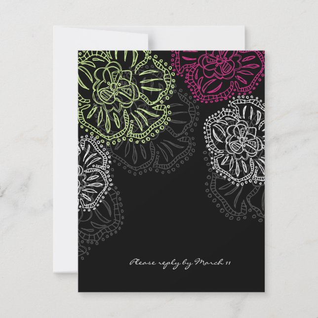 311-Blommigtars Flatter-OSA kort | Elegant Noir (Framsida)