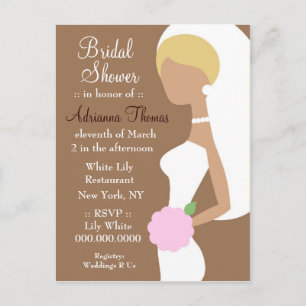 311-BLONDE BRIDE SHOWER-ANBUD INBJUDAN VYKORT