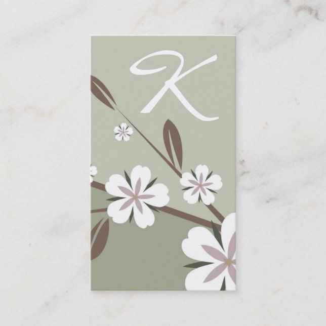 311-Blossom subtil grönt för skönhet | Visitkort (Framsida)