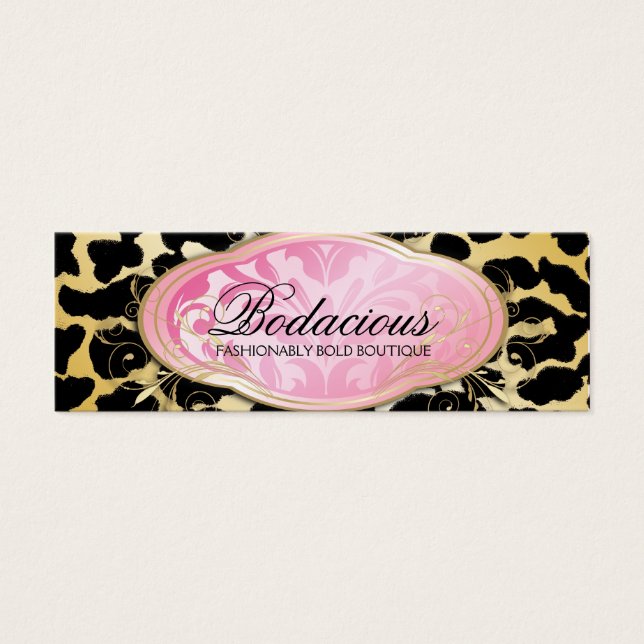 311 Bodacious Boutique Golden Leopard-Märkre Litet Visitkort (Framsidan)