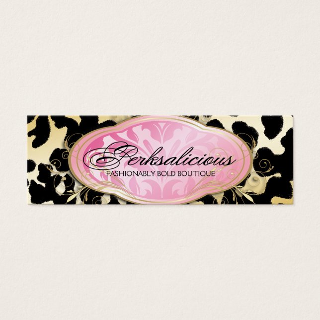 311 Bodacious Boutique Golden Leopard Spots Litet Visitkort (Framsidan)