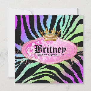 311 Bodacious Zebra Amethyst Rainbow Inbjudningar